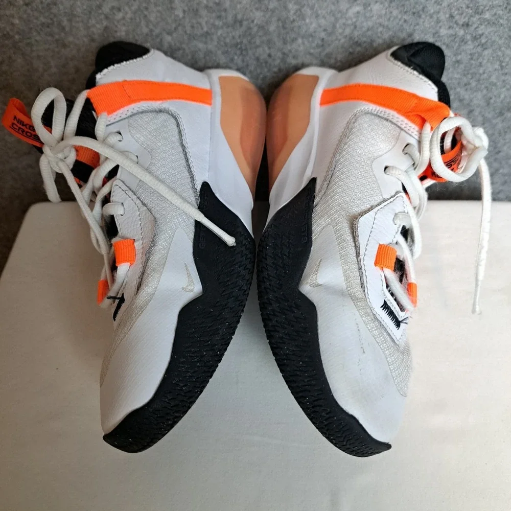 Nike Air Zoom Crossover GS Basketball Shoes White/Black/Orange Youth 6.5